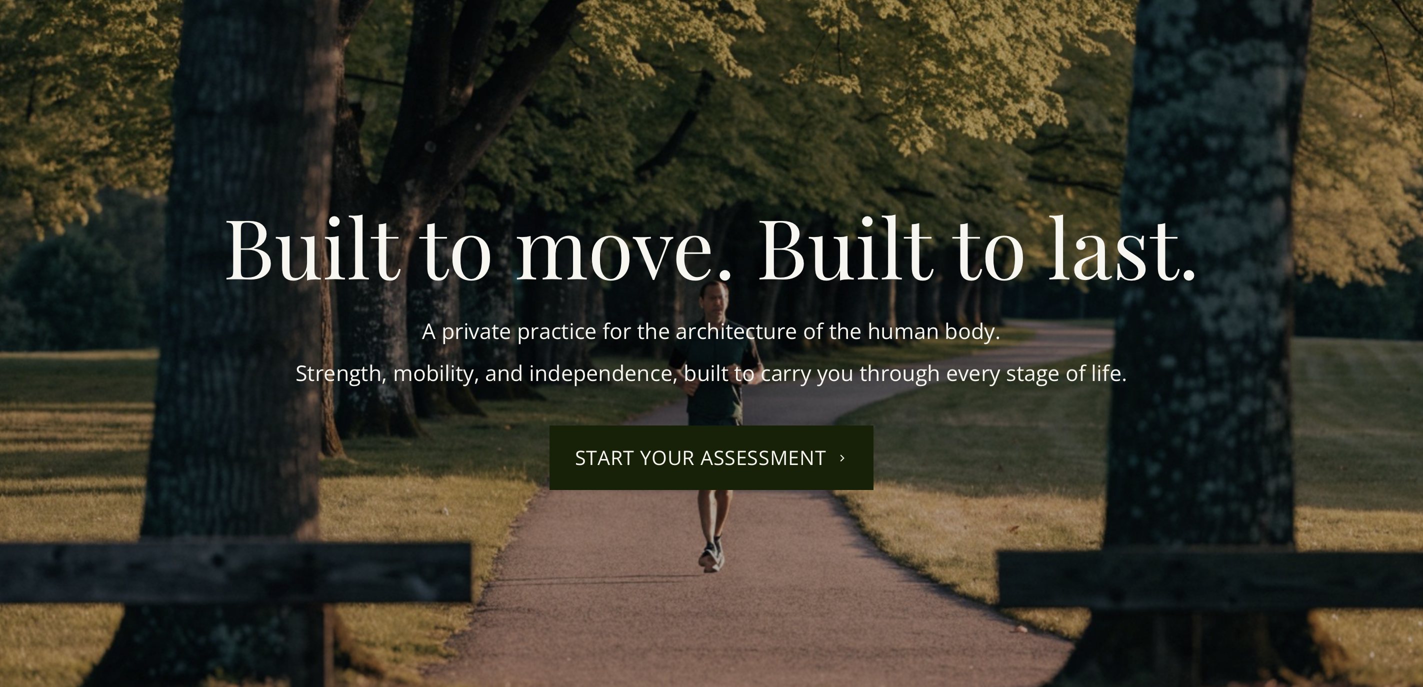 Human Architecture website hero, built to move, built to last