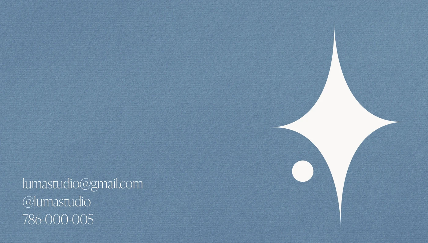 Luma business card, back