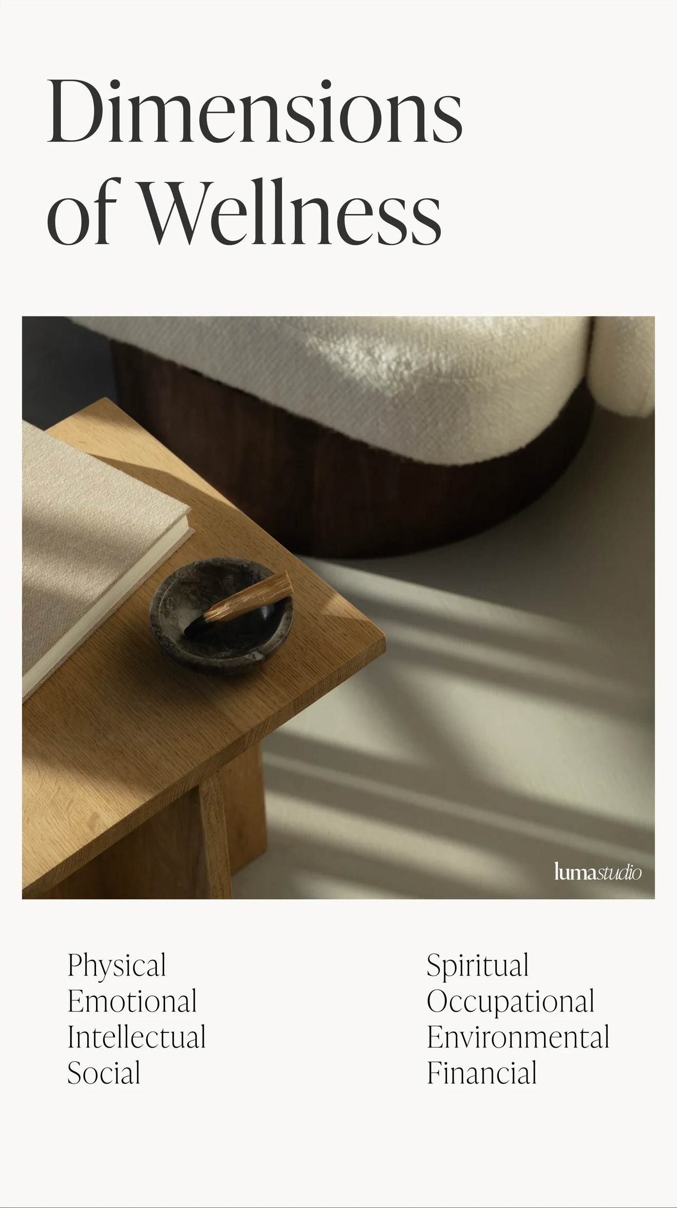 Luma story, dimensions of wellness