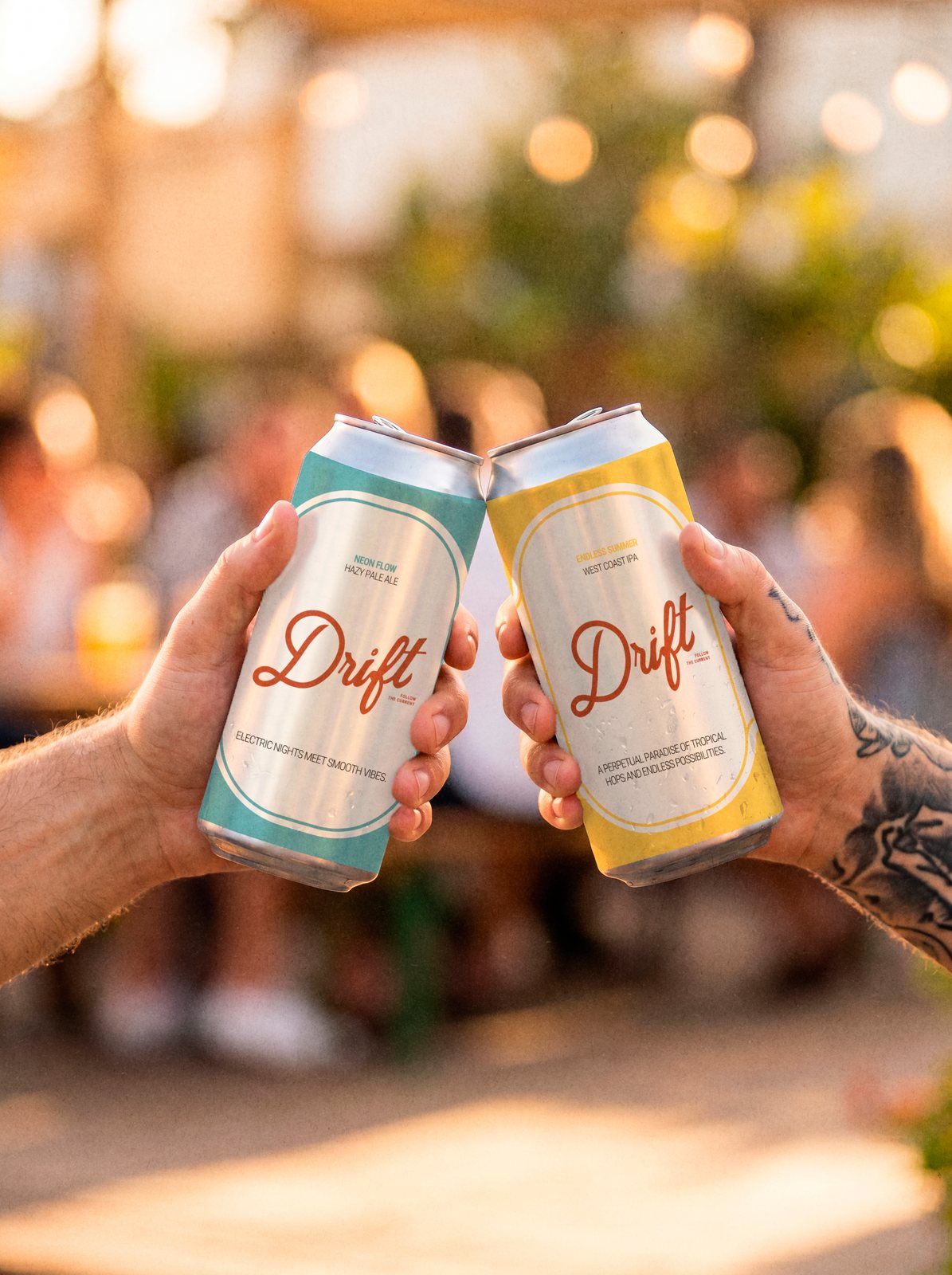 Drift lager poured into a glass